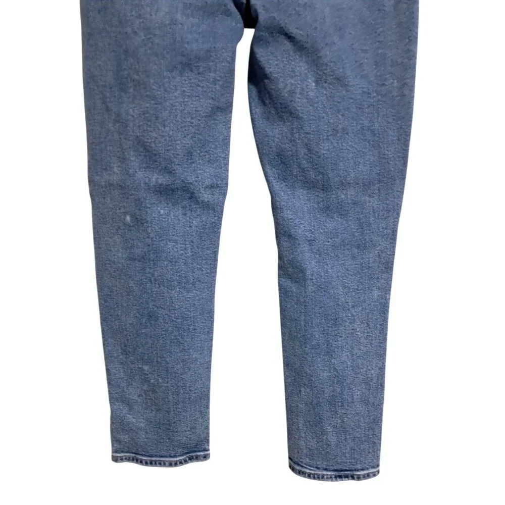 American Eagle Mom Jeans‎ Sz 2 Short Light Wash Distressed Ripped Denim Stretch